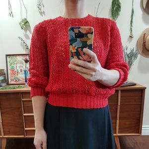 Red knit sweater